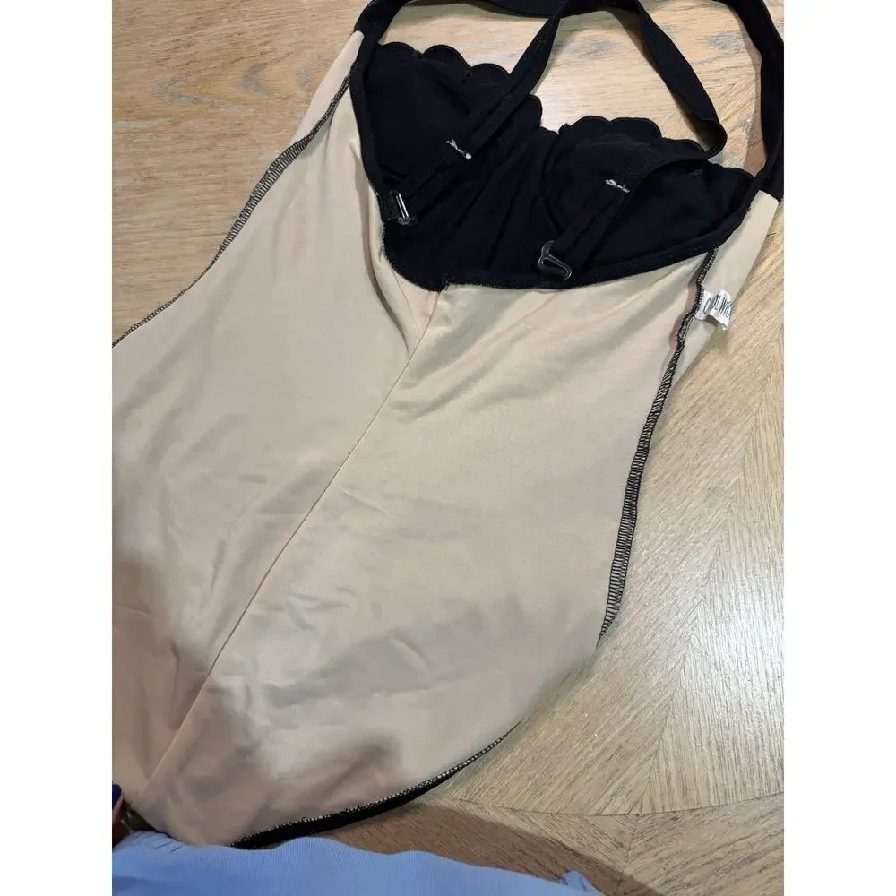 Carol Wior vintage shell bra black one piece swimsuit size 10